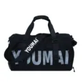 Borsa sportiva nera con vano scarpe e separazione per palestra yoga viaggi. - Nero