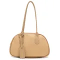 Beigefarbene Schulter-Bowlingtasche mit Litschimuster, stylische Handtasche fur Alltag. - Aprikose