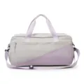 Spaziosa borsa sportiva grigia e viola per fitness, yoga, viaggi e uso quotidiano. - Viola chiaro (con etichetta)