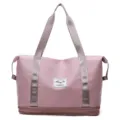 Borsa da viaggio rosa con scomparto di espansione inferiore, grande borsa sportiva per fitness. - Rosa