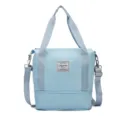 Light blue small fitness gym bag, stylish shoulder crossbody travel bag with dry wet separation. - Sky Blue