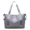 Borsa da viaggio sportiva estendibile a doppio strato grigia con separazione bagnato asciutto - Grigio chiaro