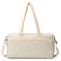 Off-White Gym Duffel Bag Sport Travel Luggage with Shoe Compartment Wet Dry Separation - Light Yellow