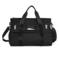 Borsa da palestra nera grande viaggio borsa a tracolla sportiva con scomparto per scarpe - Nero