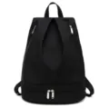 Zaino da viaggio in tessuto Oxford nero con scomparto scarpe impermeabile sport fitness - Nero