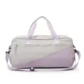 Grey and purple sports gym duffel bag with shoulder strap and dry wet separation features - Light Purple (Without Label)