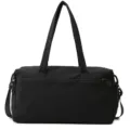 Black large capacity gym duffel bag sports travel bag with adjustable shoulder strap - Black