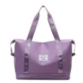 Purple expandable gym duffel bag with dry wet separation, large capacity travel tote bag. - Taro Purple