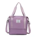 Purple gym duffel bag for women, expandable travel shoulder bag with dry wet separation. - Taro Purple