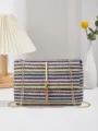 Mehrfarbige gewebte Umhängetasche mit Kette, stylische Quaste Hardware Handtasche Damen. - Schwarzviolett