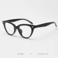 Classic black cat eye glasses frame for men and women vintage optical frame retro eyewear. - Glossy Black C1