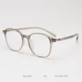 Clear frame TR90 glasses detail view, fashionable transparent grey optical frame for daily wear. - Khaki C2