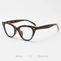 Vintage tortoise shell cat eye optical glasses frame for men and women daily wear fashion - Leopard Print C5