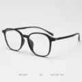 Montura de gafas óptica TR90 ligera, elegante diseño negro ideal para hombres y mujeres. - Negro mate C8