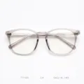 Classic acetate optical frame with big vintage design, comfortable daily wear eyewear. - Transparent Grey C4