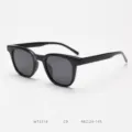Black TR90 polarized sunglasses for men and women, stylish UV400 protection eyewear detail. - Shiny Black Solid Grey C9