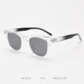 Transparent frame polarized sunglasses, men and women trendy sun glasses, UV protection. - Transparent White & Full Grey C10
