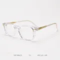 Clear acetate optical glasses frame retro Japanese style transparent square eyewear new fashion style. - Transparent White C2