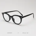Classic retro black optical glasses frames for men and women, stylish daily eyewear. - Glossy Black C1