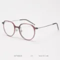 Thin rim round titanium prescription glasses frame, stylish optical eyewear for daily wear. - Transparent Purple C5