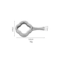 Stainless steel chopstick rest, clover shape spoon holder silver variant for dining table. - Silver Clover Single Sided Style