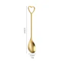 Gold stainless steel coffee spoon with heart handle, creative gift tableware, 12.5cm length. - Heart Coffee Spoon / 1 Piece/Pack / Gold