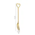 Stainless steel gold dessert fork with heart handle, 12.7cm elegant coffee fruit fork. - Heart Fruit Fork / 1 Piece/Pack / Gold