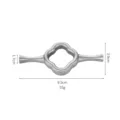 Silver stainless steel chopstick rest, modern minimalist cutlery holder for dining table. - Silver Clover Double Sided Style