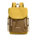 Zaino in tela patchwork giallo e marrone, borsa casual leggera per scuola, viaggi e uso quotidiano. - Giallo/Marrone
