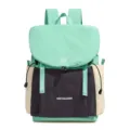 Zaino casual da donna leggero colorblock per viaggio borsa laptop scuola verde chiaro - Ciano e Nero