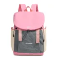 Zaino da esterno leggero per donna, borsa da scuola per viaggi casual dal design elegante. - Rosa e Grigio