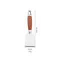 Stainless steel cooking spatula with wooden handle, 18.5cm kitchen tool for steak and pizza. - U-Shaped Small Frying Spatula