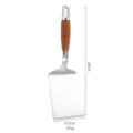 Stainless steel spatula with wooden handle, perfect for kitchen cooking, steak, and pizza. - Square Head Cooking Spatula