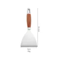 Stainless steel spatula with rosewood handle for kitchen cooking, 22.2cm height, 9cm width. - Triangle Spatula - Small