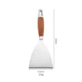 Stainless steel kitchen spatula with wood handle, ideal for teppanyaki and pizza, 24cm - Triangle Spatula - Medium