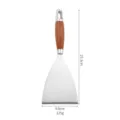 Spatola in acciaio inossidabile con manico in legno ergonomico raschietto cucina - Spatola triangolare - Grande