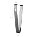 Stainless steel ice tongs bar sugar clip kitchen tool with teeth and square hole 16cm 46g. - Black Ice Tongs with Square Holes