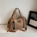 Sac de voyage kaki pour femmes, sac de sport de fitness avec bandoulière, sac de banlieue. - Brun Sans Pendentif