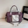 Gran bolsa de viaje morada, elegante bolsa deportiva de fitness impermeable para mujer. - Púrpura