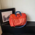Large Capacity Travel Bag Orange Blue Duffle Bag Waterproof Lightweight Gym Handbag - 40*21*28 / Orange