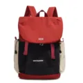 Zaino da esterno leggero da donna, elegante borsa per computer da viaggio a blocchi di colore. - Rosso