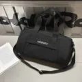 Black gym duffel bag large capacity travel sports shoulder bag with handles and strap - 39*22*22 / Black