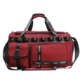 Red grid sports duffel bag gym training fitness travel shoulder bag with multi pockets - Red