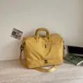 Large capacity yellow travel duffel bag with separate shoe compartment, ideal for gym and trips. - Yellow