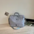 Grey large capacity travel duffel bag for women and men, stylish gym and yoga sports bag. - Blue