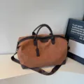 Borsa da viaggio marrone per brevi viaggi, borsa porta bagagli leggera ed elegante. - Marrone