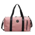 Grand sac de voyage rose avec anses noires ideal pour le sport, la gym et les voyages. - Rose