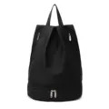 Black waterproof dry wet separation backpack, minimalist gym sports travel bag for daily use. - Black