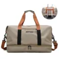 Large capacity travel duffel bag waterproof oxford luggage bag for short trips and fitness. - Khaki