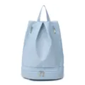 Light blue minimalist waterproof swim backpack with dry-wet separation for sports fitness. - Blue